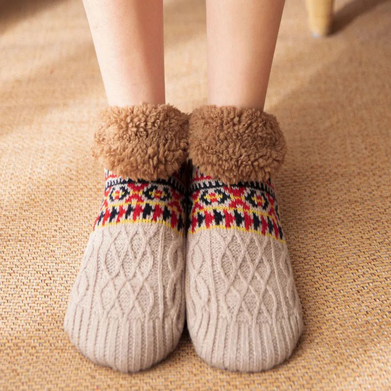 Fall & Winter Non-Slip Floor Socks – Warm Home Slippers, Yoga & Carpet Socks for Men & Women