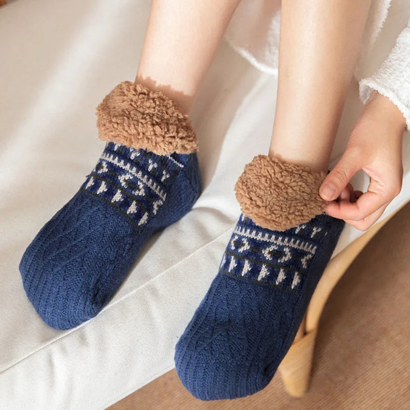 Fall & Winter Non-Slip Floor Socks – Warm Home Slippers, Yoga & Carpet Socks for Men & Women